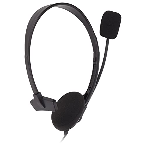 Call Center Headset,3.5mm Plug S480 Telephone Headset with Noise Reduction Mic,Adjustable Single Ear Customer Service Headset Corded Landline Phone Headset,Black