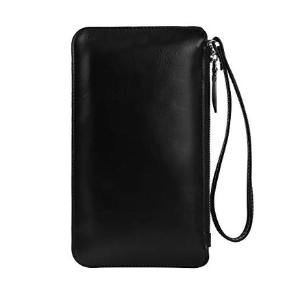 Water Resistant Touch Screen Wristlet and Crossbody Phone Bag - Clear Window Purse Compatible with iPhone 17 Plus 16 Pro Galaxy S25 S24 and Smartphones up to 6.75 Inch