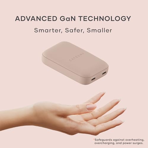 Satechi OntheGo 67W Wall Charger, GaN USB-C Fast Charging, Desert Rose - color: Desert Rose