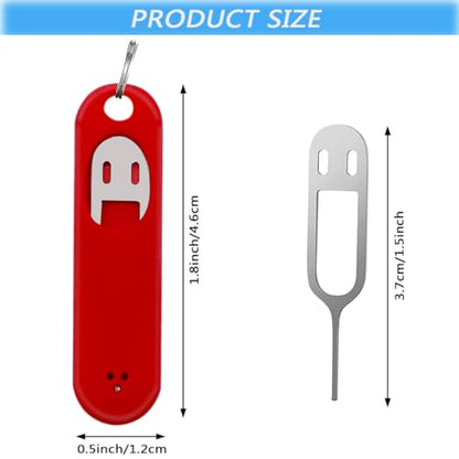 6 Pack SIM Card Removal Tool, Sim Card Tray Opening Tool Eject Pins Needle Opener Ejector Compatible with All iPhone Apple iPad HTC Samsung Galaxy Cell Phone Smartphone Watchchain Link Remover, Red - color: Red