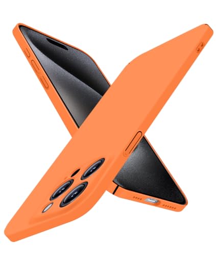 Super Thin for iPhone 15 Pro Max Case, Ultra Slim Skin-Friendly Hard Cover [Full Camera Protection] [Smooth Matte Finish] Sleek Minimalist Phone Case for iPhone 15 Pro Max 6.7" 2023, Orange - color: Orange, size: iPhone 15 Pro Max