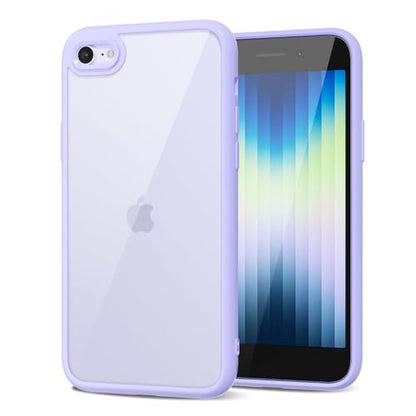 LoeoeL for iPhone SE 2022/2020/ 7/8 Case Clear, Transparent Hybrid SE Phone Case [Hard Plastic & Soft Silicone Bumper] Acrylic Non Yellowing Thin Slim Protective Cover, Purple Lavender - color: Lilac, size: SE / 7 / 8