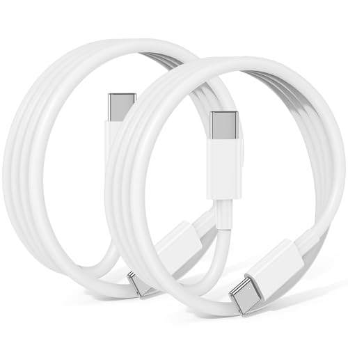 240W USB C to USB C Cable 2-Pack 6.6FT,Type C Fast Charging Cable for iPhone Air 17 16e 16 15 Pro Plus Pro Max，for Galaxy S25/S24, for iPad Pro/Air/mini, for MacBook Pro/Air and More - color: White, size: 6.6FT+6.6FT