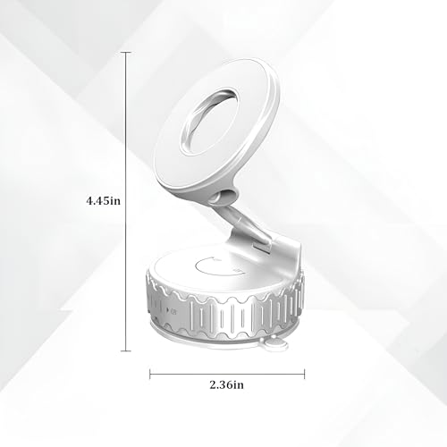 Car Phone Holder, 360° Adjustable Vacuum Suction Cup Vehicle Cell Phone Mount, Foldable Portable Hands Free Automotive Smartphone Holder, Universal Fit (White) - color: White