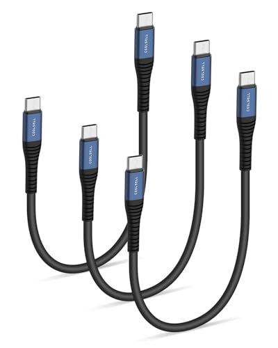 USB C to C Cable Short 0.5/1/1.5ft, Silicone 60W Fast Charging Cable - color: Black, size: 0.5 / 1 / 1.6 Ft.
