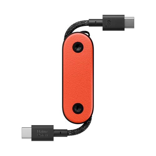 Native Union Pocket Cable 60W – Reinforced Braided USB-C to USB-C Portable Charging Cable – Compatible with iPhone Air, 17e, 17 Pro Max, iPad Pro M5, iPad Air M4, Galaxy S26, Flip/Fold 7 (Oxyfire) - color: Oxyfire