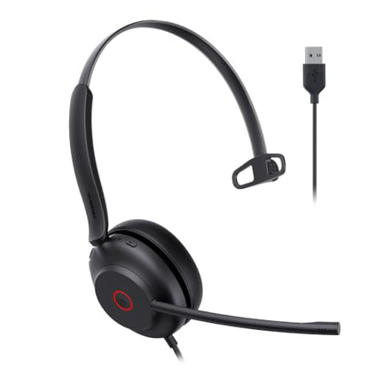 Yealink UH35 Wired Headset, USB-A, AI Noise Canceling Mic,HD Audio, On-Ear - color: USB-A (UC), size: Mono-Ear