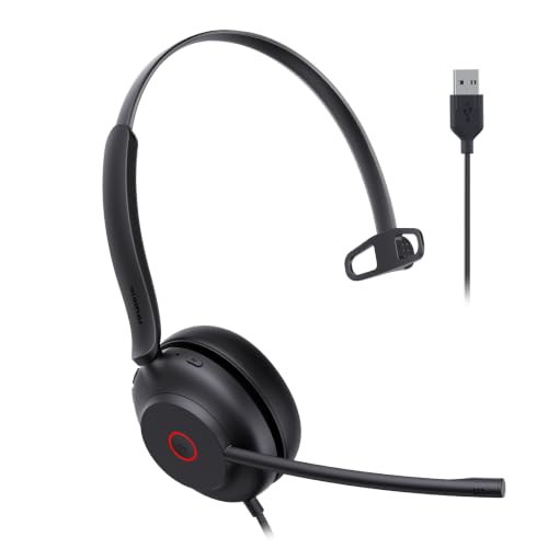 Yealink UH35 Wired Headset, USB-A, AI Noise Canceling Mic,HD Audio, On-Ear - color: USB-A (UC), size: Mono-Ear