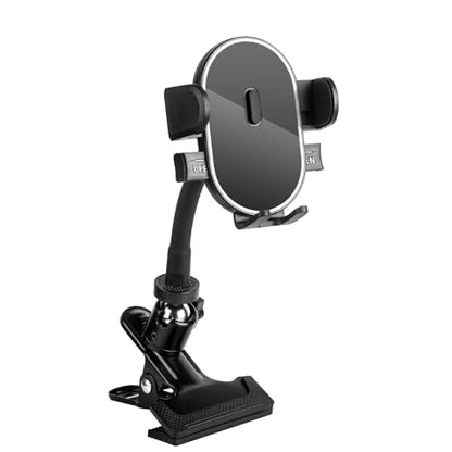 ROCKFREE Clip Phone Holder,Auto-Locking Clamp,360° Rotating Base,3.9" Arm - size: Short-3.9 inch Arm