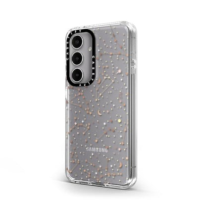 CASETiFY for Galaxy S24 Case - Impact Clear | Not Yellowing | 6.6 ft. Drop Protection | Space pattern on clear background/ gold stars and moon universe | Clear - color: Space pattern on clear background, size: Galaxy S24