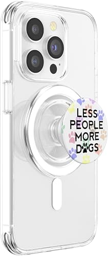 Less People More Dogs Mobile Phone Grip Holder Dog Paw Print PopSockets PopGrip: Swappable Grip for Phones & Tablets PopSockets PopGrip for MagSafe - style: Magnetic PopGrip