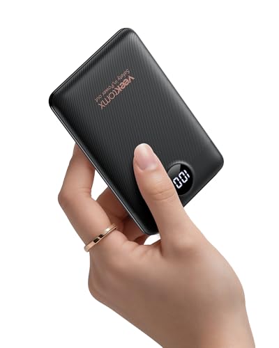 Portable Charger 10000mAh, Ultra Slim Power Bank Fast Charging (Black) - color: black