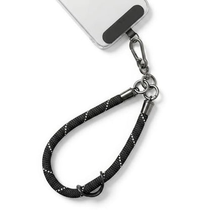 Phone Lanyard Wrist Strap Soft Rope Phone Strap Wrist Lanyard Heavy Duty - color: Black Reflective