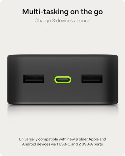 mophie Powerstation XL Power Bank 2023-20,000 mAh Large Internal Battery, (2) USB-A Ports and (1) 20W USB-C PD Fast Charging Input/Output Port, Travel-Friendly - size: 20,000 mAh, style: Gen 2