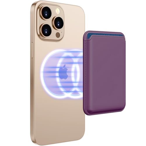 Upgraded MagSafe Wallet, Magnetic Phone Wallet 3 Cards Holder, 23 Magnets, Credit Card RFID Blocking, Slim Leather, Magnetic Wallets for iPhone 17/16/15/14/13/12 Series-Wine Red - color: Wine Red