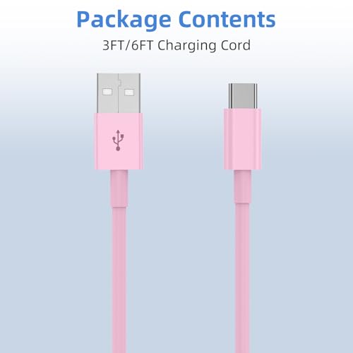 LDHTY CarPlay Charging Cable, USB A to USB C Cable, 2-Pack [3FT+6FT] Pink - color: Pink, size: 3ft+6ft