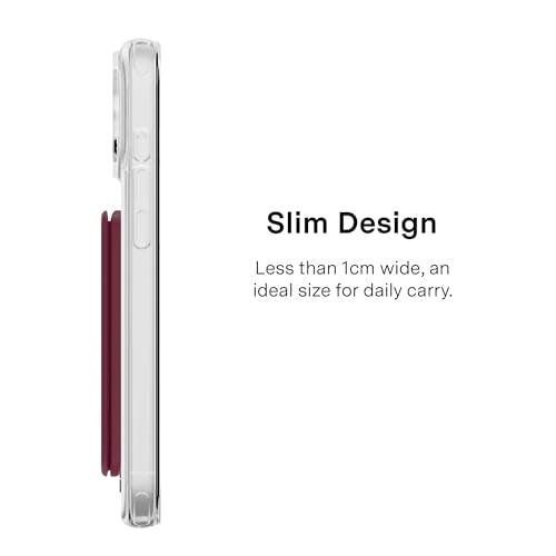 VELVET CAVIAR compatible with MagSafe Wallet - Magnetic Card Holder - color: Burgundy 1990