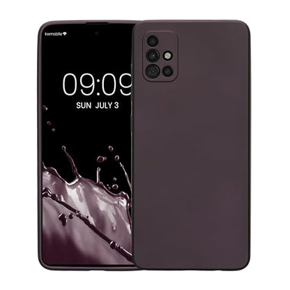 kwmobile Case Compatible with Samsung Galaxy A51 Case -Soft TPU Back Phone Cover - with Metallic Look - Metallic Berry - color: metallic berry, size: Galaxy A51