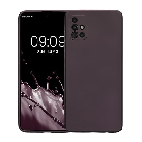 kwmobile Case Compatible with Samsung Galaxy A51 Case -Soft TPU Back Phone Cover - with Metallic Look - Metallic Berry - color: metallic berry, size: Galaxy A51