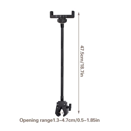 SnowTing Gooseneck Phone Holder, 360-degree Rotating Flexible Adjustable Long Arm Phone Mount Clip Lazy Bracket for Desk, Table, Bed, Bedside, Headboard, Fill Light Pole, Microphone Stand