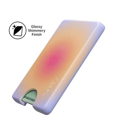 Casely MagWallet | Aura | Sunset Halo | Rainbow | Slim Wallet Card Holder | Compatible with MagSafe | Soft-Touch Hard Silicone | Holds Up to 3 Cards - color: Aura | Sunset Halo | Rainbow