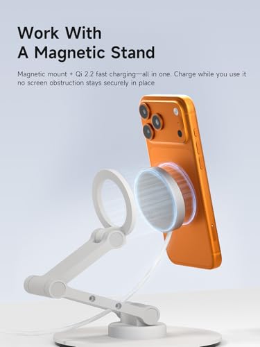 Hagibis Magnetic Wireless Charger, Qi2.2 Dual-Sided Magnetic 25W Magsafe Fast Charging Pad for iPhone 17 16 15 Pro Max, AirPods4/3/2/Pro, Galaxy S26 S25 S24 Ultra, Pixel 10 Series (Silver) - color: Silver