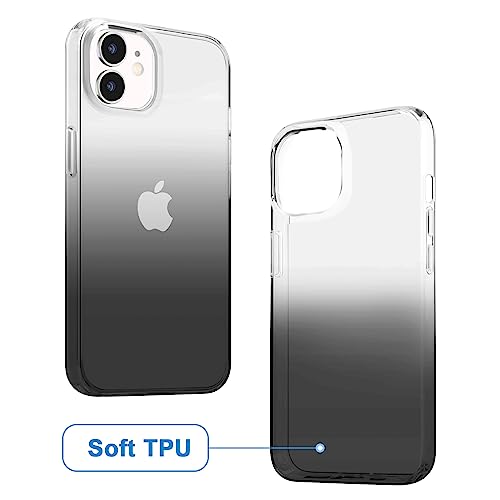 JJGoo Compatible with iPhone 12 mini Case, Soft Transparent Shockproof Protective Slim Thin Bumper Phone Cover, Gradient Black - color: Gradient Black