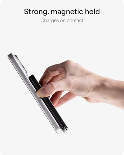 Mophie Powerstation Prime Wireless 5K Power Bank - Magnetic Wireless Portable Charger 5,000mAh Internal Battery External Battery Pack Slim Profile Travel Power Bank with Hidden Digital Display - Gray