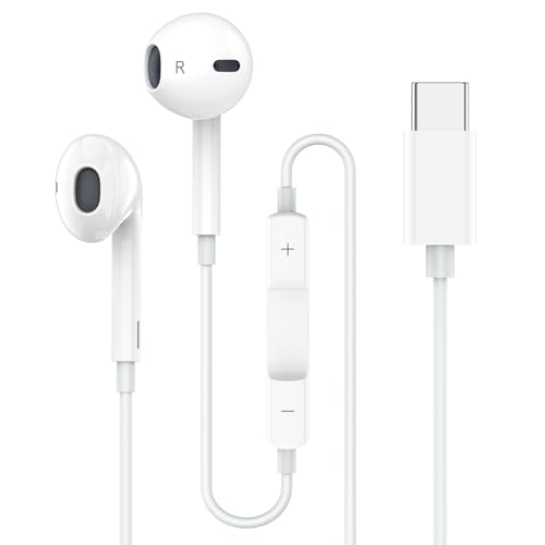 Sundix USB C Headphones, Wired Earbuds in-Ear with Mic for iPhone 17 16 15