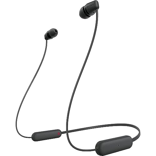 Sony WI-C100 Wireless in-Ear Bluetooth Headphones with Built-in Mic, Black - color: Black, size: One Size