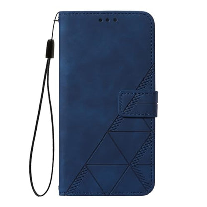 Faux Leather Flip Wallet Case for Motorola Moto G75, YBS Blue | Card Slots Storage, Magnetic Closure, Hands-Free Kickstand, RFID Blocking, Precise Cutouts - color: Blue