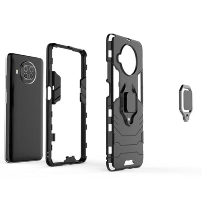 Max Power Digital Magnet Case for Xiaomi Mi 10T Lite 5G Shockproof Hard Phone Cover with Grip, Metal Ring Kickstand Bumper Shell [Compatible with Magnetic Car Mount] (Navy) - color: Navy, size: Xiaomi Mi 10T Lite 5G