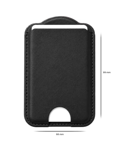 ENCASED Magnetic Wallet for Samsung Phones (Compatible with MagSafe) Premium PU leather Slim Card Holder Designed for Galaxy S26, S26 Plus, S26 Ultra (Black) - color: Black