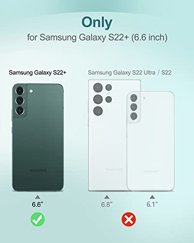 SURITCH for Samsung Galaxy S22+ Plus Clear Case 6.6" (Only), [Built-in Screen Protector] Full Body Protective Hard Shell+Soft TPU Phone Case for Samsung S22 Plus -(Green Edge) - color: Green Edge