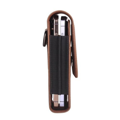 Dual Belt Clip Holster Case Double Cell Phone Pouch Card Slots Holder for iPhone 14 Pro Max 15 Pro Max Motorola Moto G Stylus 5G 2023 G Power 5G Galaxy S24 Plus S23 Ultra S22+ S21 FE A15 A35 (Brown) - color: Brown