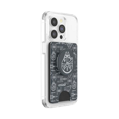 PopSockets Adhesive Phone Wallet with Grip- Millennium Falcon - color: Millennium Falcon, style: Adhesive