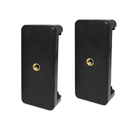 PRAQECZ Universal Cell Phone Tripod Mount Adapter, Phone Holder Clip Connector Head Used for Monopod Selfie Stick Travel Mini Flexible Tripod and More (2 Pack) - style: 2 pack