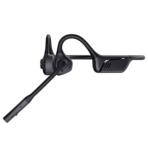 Open Ear Headphones, Trucker Bluetooth Headset with Upgraded Microphone - color: Black