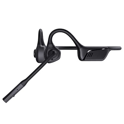Open Ear Headphones, Trucker Bluetooth Headset with Upgraded Microphone - color: Black