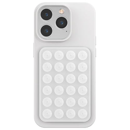 Silicone Phone Sticky Grip, Suction Phone Case Mount for iPhone and Android, Hands-Free Sticky Cell Phone Grip, Mobile Fidget Mirror Holder for Selfies and Videos - color: Ghostly Gossamer（Translucent）