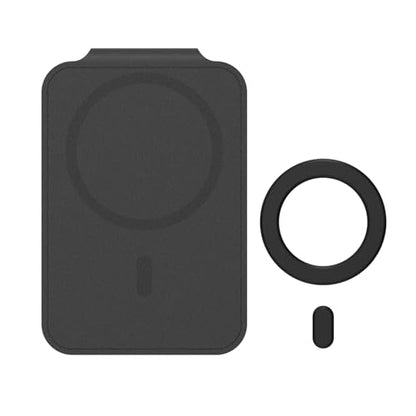 DCHK Magnetic Card Wallet, Slim Card Holder with 3 Slots, Holds up to 6 Cards, Strong Adhesion Ring Included, Compatible with Magsafe iPhone 12/13/14/15/16 (Not for Mini Models) - color: Black