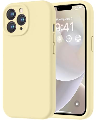 LOVE 3000 Designed for iPhone 13 Pro Max Case, Premium Silicone with [Soft Anti-Scratch Microfiber Lining] Shockproof Protective Phone Case for Men Women Girls 6.7", Creamy Yellow - color: Creamy Yellow, size: iPhone 13 Pro Max 6.7inch