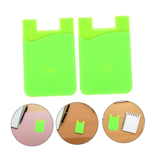 jojofuny 3 Pack Adhesive Phone Wallet Silicone Card Holder for Cell Phone - color: Green