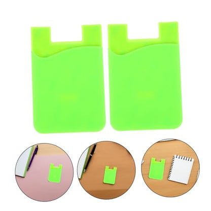 jojofuny 3 Pack Adhesive Phone Wallet Silicone Card Holder for Cell Phone - color: Green