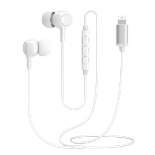 aceyoon MFi Certified iPhone Earphones, White