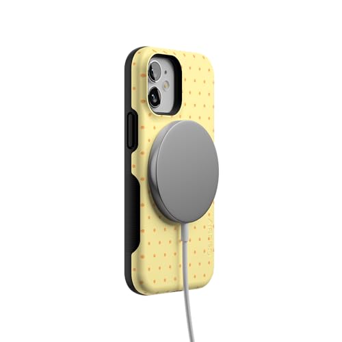 Casely iPhone 12 Mini Case | On the Dot | Yellow Polka Dot | Bold Protective Design | Compatible with MagSafe - color: On the Dot | Yellow Polka Dot, size: Iphone 12 Mini