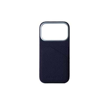 BONAVENTURA (for iPhone 17 Pro Shrink Leather Back Cover Case [Navy], Made with Premium European Genuine Leather, Gift BPCT17P-NA