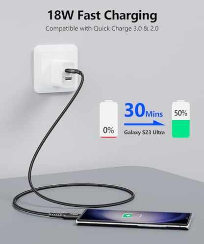 SUNGUY 10Gbps Android Auto USB Cable 2FT, 3A USB C 3.1 Gen2 Cable Data Transfer, USB C CarPlay Cable Fast Charging Compatible with iPhone 17/16/15 Series, Samsung Galaxy S25 S24 Ultra, Pixel-Black - color: Black, size: 2FT