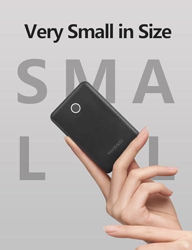 miisso 6000mah Ultra Slim Power Bank, Card Size, Deep Black - color: Deep Black