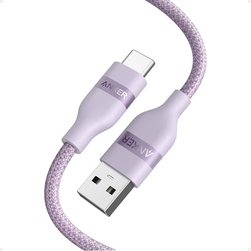 Anker Nano USB A to USB C Cable, CarPlay USB to USB C Cable (3 ft, Violet) - color: Violet, size: 3ft